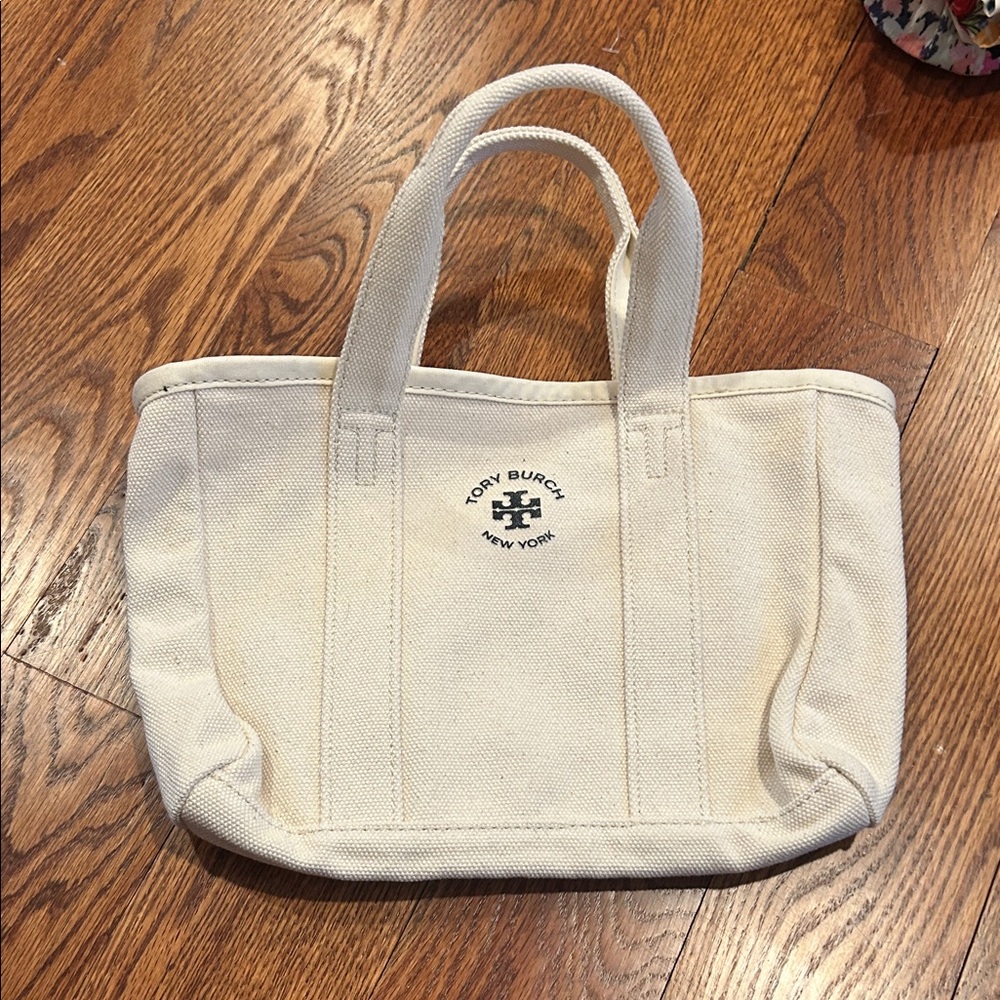 Tory Burch Ivory Canvas Tote